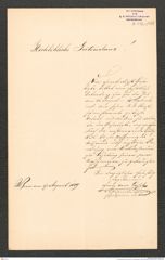 k.k. naturhistorisches Hofmuseum, Intendanzakten 1885-1896 (Hauer), Aktenzahl Z.537.c/1889, Seite 1